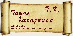 Tomas Karajović vizit kartica